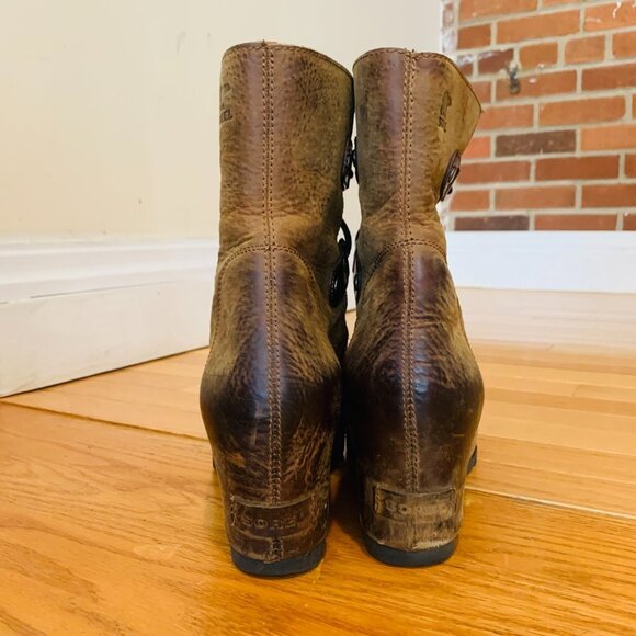 Sorel JOAN Of ARTIC WEDGE BOOTS KETTLE!! Lace Up Waterproof Women Size 11 - Picture 8 of 13